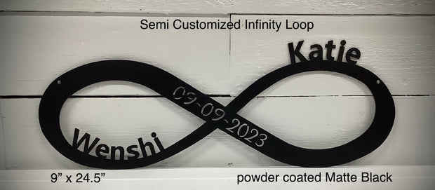 Infinity Loop- Semi Custom Names and Date