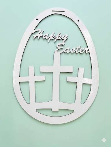 Happy easter 3 cross easter egg