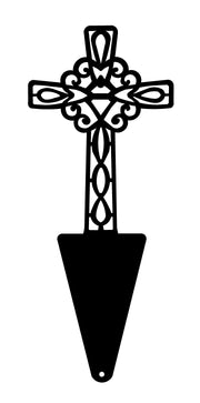 Wrought iron cross memorial stake