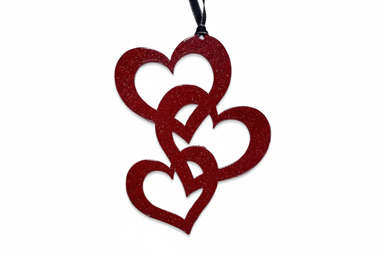 Valentine ornaments- three hearts