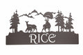 Deer and Mountain Scene