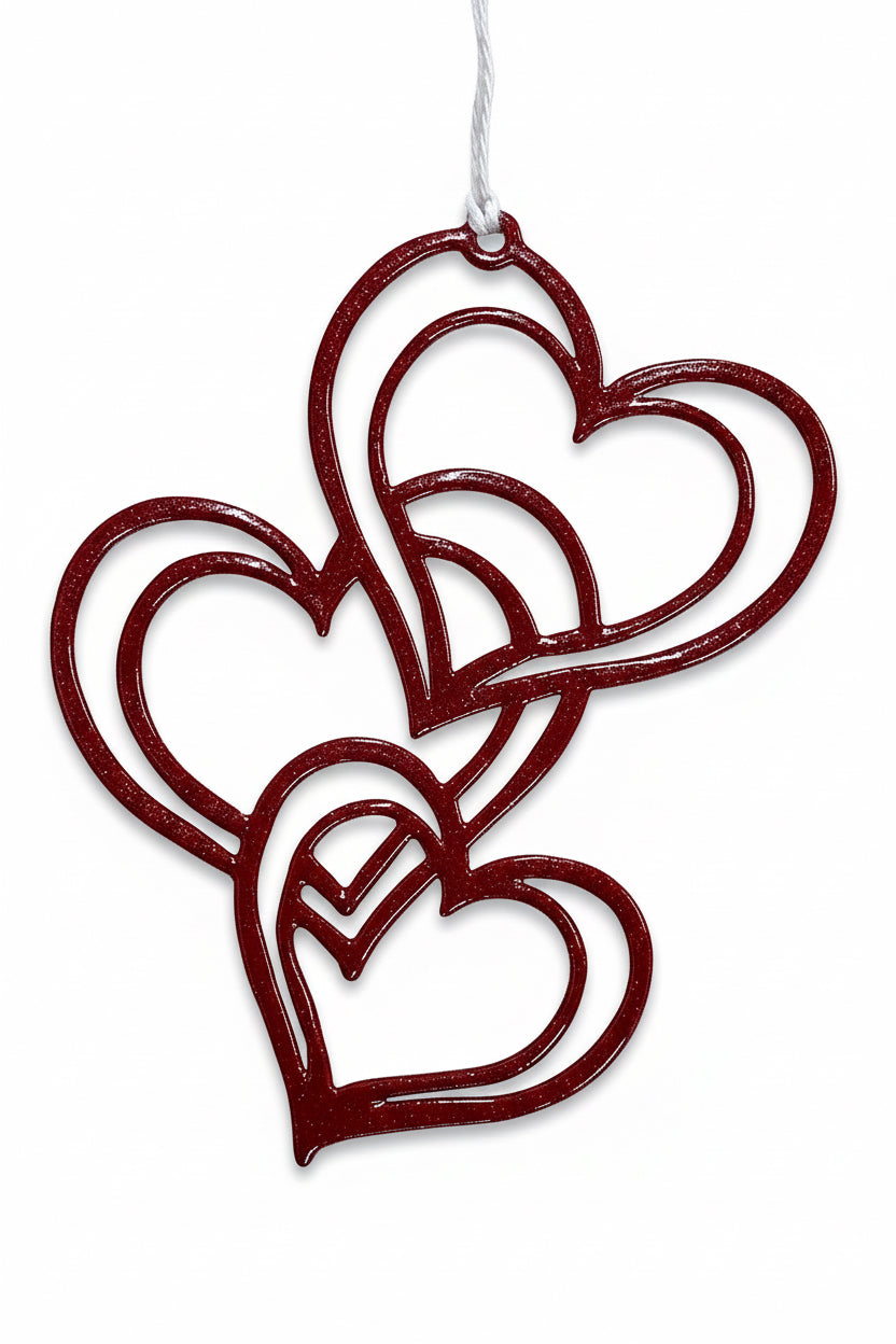 Valentine ornaments- three hearts