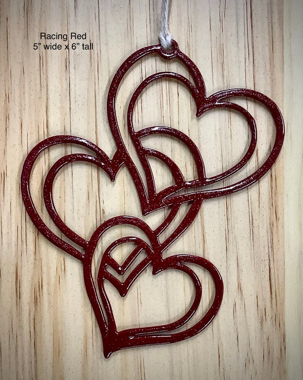 Valentine ornaments- three hearts