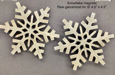 Magnet - snowflake tin