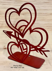 Three hearts and arrow Valentines table topper - I11