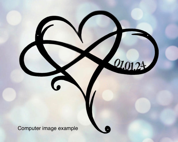 Infinity loop and Heart , wedding, anniversary- Semi Custom sign